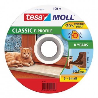 Garnitură ușă tesamoll® profil E, 9 mm, maro, 100 m