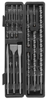Set burghie SDS+ 12 buc
 4x110, 6x110, 8x160, 12x160, 14x210, 16x210, 18x300
dalta ascutita 14x250mm
cap