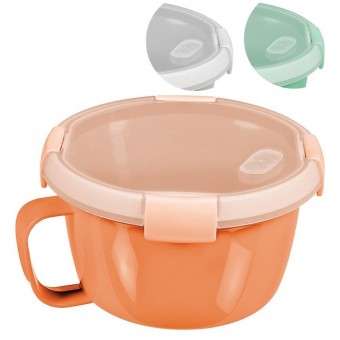 Bidon Curver® 0,9L, cu maner, mix de culori menta/gri/piersica, 17x10 cm