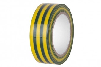 Bandă izoliera PVC, verde/galben, 19mm, L-10m