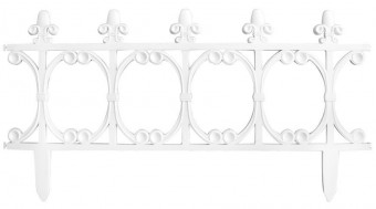 Gard pentru gradina F755, 64x34 cm, plastic, alb, mini gard decorativ