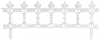 Gard pentru gradina F755, 87x34 cm, plastic, alb, pachet 4 buc