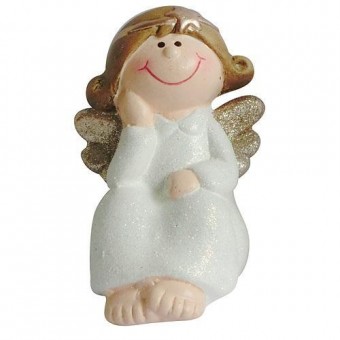 Figura Înger, așezat, polirășină, 11 cm