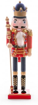 Figurină Spărgător de nuci, cu coroană, lemn