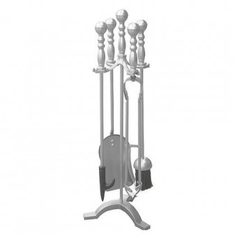 Set unelte semineu Homefire FT53S, 4 pieces, nickled, 53 cm