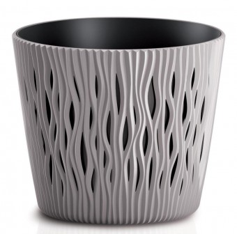 Ghiveci de flori SANDY Round 190, 158x138 mm, moka