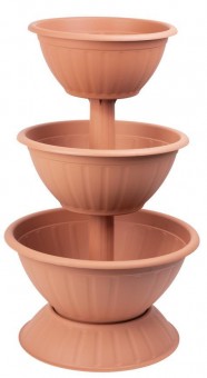 Ghiveci Strend Pro PYRAMID, trei etaje, 86 cm, teracota
