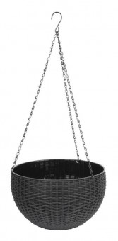 Ghiveci GDA Modern 835, agatat, lant, 26x16cm, gri inchis