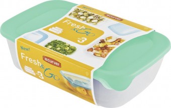 Recipient pentru alimente Curver® Fresh & Go 0,5L + 1L + 2L, yucca