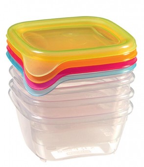 Recipient pentru alimente Curver® Fresh & Go 4x0,25L, mix, 11x9x11 cm
