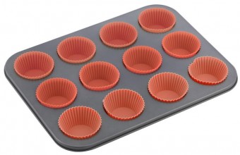 Forma MagicHome, pentru coacere, pentru 12 briose, foaie, cu silicon. forme, 35x26,5x3 cm
