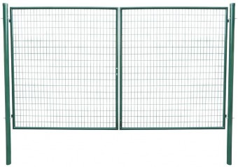 Poarta METALTEC DUO 3580/1450/100x50 mm, aripa dubla, gradina, verde, ZN + PVC, RAL6005