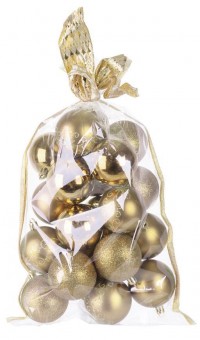 Globuri MagicHome Christmas, 20 buc, 6 cm, auriu, pe brad