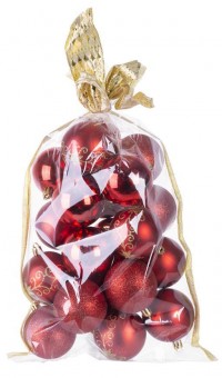 Globuri MagicHome Christmas, 20 buc, 6 cm, rosu, pe brad