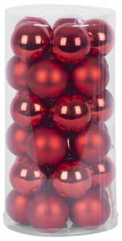 Globuri MagicHome Christmas, 30 buc, 6 cm, rosu, mix, pe brad