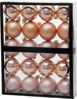 Globuri de Craciun MagicHome, 20 buc, aur roz, pentru brad, 5 cm