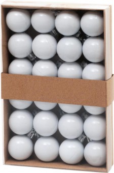 Globuri MagicHome, 24 buc, set, albe, pentru brad, 3 cm