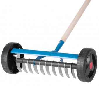 Grebla R152W, 11 dinti, aerare buruieni, cu roti, cu maner