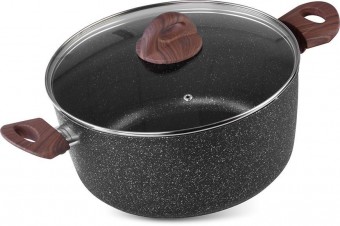 Oala MagicHome Black Marble Line, 28 cm, 5,9 litri, cu capac