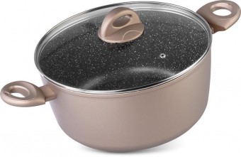 Oala MagicHome Coffee Brown Line, 28 cm, 5,9 litri, cu capac