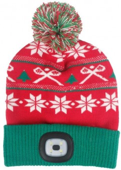 Cap Strend Pro X-mas verde-rosu L, 4x LED SMD, incarcare USB