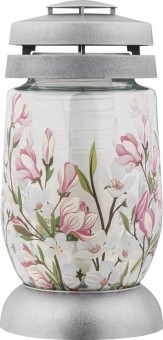 Kahanec Bolsius 3S Magnolia, argintiu, 22 cm, pentru mormânt, cu umplutură 36 h