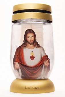 Kahanec Bolsius S12 3D Jesus, 22 cm, pentru mormânt, cu umplutură 36 h