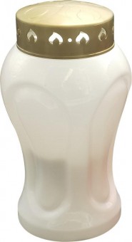 Lumanare MagicHome TG-26, cu lumanare LED, pentru mormant, alba, 10x17 cm, parte din pachet 2xAA