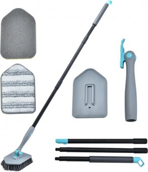 Brush Strend Pro, 3 în 1, multifuncțional, de curățare, pentru gresie și sticlă, cu mâner telescopic 124,5 cm