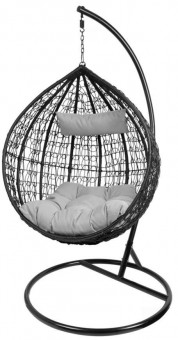 Scaun BORNEO, rattan PE, gri, balansoar