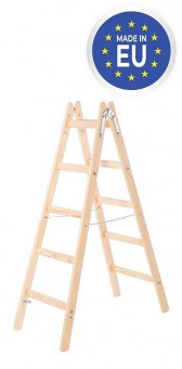 Scara Strend Pro, 5 trepte, dubla, pentru vopsit, lemn, 1,63 m, max. 150 kg