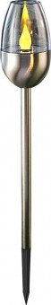 Lampă de lumânare solară Strend Pro, 1 LED, oțel inoxidabil, 6x28 cm,