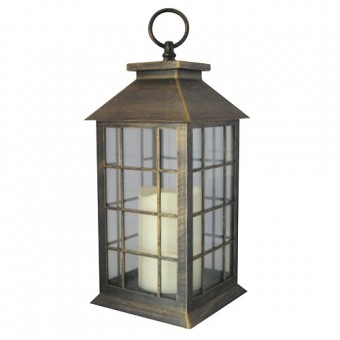 Lanterna Nicehome, 14x14x30 cm, LED, 3xAAA, plastic