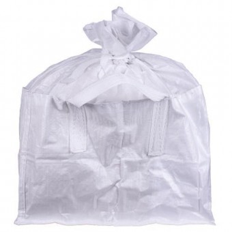Sac de volum mare BigBag TSF2, 68x35x46 cm, PP, 2 urechi, alb, siret, fund plat, max. 100 kg,