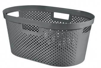 Coș de rufe Curver® INFINITY RECYCLED 40L, antracit, 59x39x27 cm, pentru lenjerie