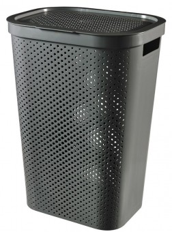 Coș de rufe Curver® INFINITY RECYCLED 60L, antracit, 44x60x35 cm, pentru lenjerie