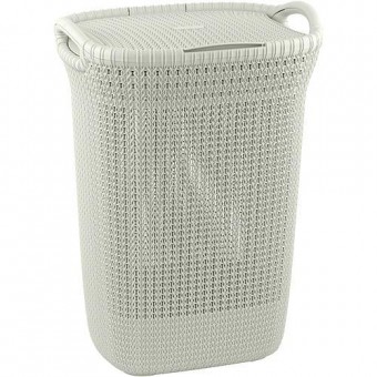 Coș de rufe Curver® KNIT 3676 57L, alb, 45x61x34 cm