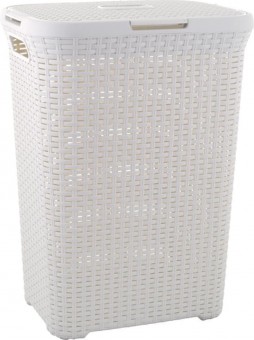Coș de rufe Curver® NATURAL STYLE 60L, crem, 44x61x34 cm