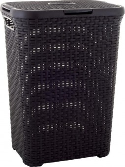 Coș de rufe Curver® NATURAL STYLE 60L, maro închis, 44x61x34 cm