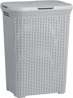Coș de rufe Curver® NATURAL STYLE 60L, gri, 44x61x34 cm