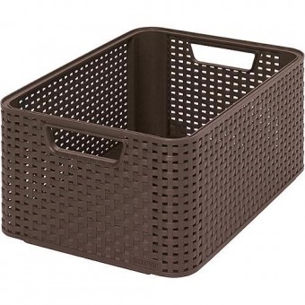 Coș de rufe Curver® STYLE M, Off Maro închis, 38x29x17 cm