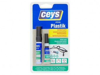 Adeziv Ceys SPECIAL PLASTIK, pentru materiale plastice dificile, secunde, 3 g + 4 ml