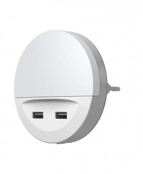 Corp de iluminat LEDVANCE LUNETTA® USB, LED, priză, 2x port de încărcare USB, 3lm, 3000K, senzor zi-noapte