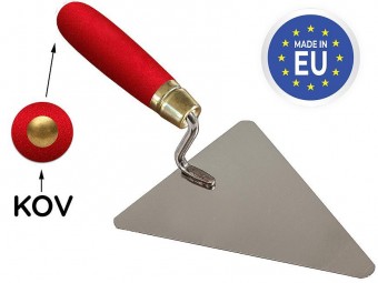 Spoon Strend Pro Premium, cu lemn. maner si capat metalic, zidarie, triunghi 180 mm, 1 mm, inox