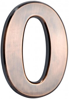 Număr de casă MagicHome „0”, cu bandă adezivă, bronz, 70x100 mm, ABS
