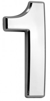 Numărul de casă MagicHome „1”, cu bandă adezivă, argintiu, 70x100 mm, ABS