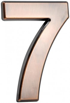 Numărul de casă MagicHome „7”, cu bandă adezivă, bronz, 70x100 mm, ABS