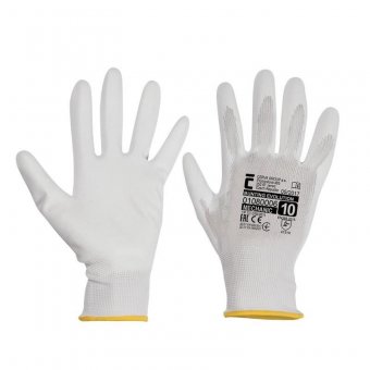 Manusi de lucru Cerva Bunting Evolution White, nylon cu protectie nitril, marimea L