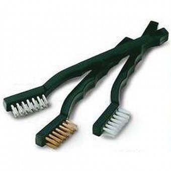 Set mini perii 3buc 3x7rând (alamă/oțel inoxidabil/sârmă nailon), mâner PP