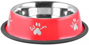 Bol MagicHome Woof 33 cm, 2000 ml, roșu, pentru un câine